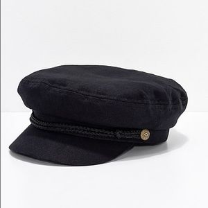 Brixton Black Suede Fiddlers Fisherman Cap Hat